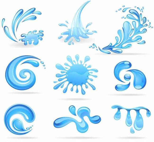 水滴 分层 白色 精致 水泡 水纹 水珠
