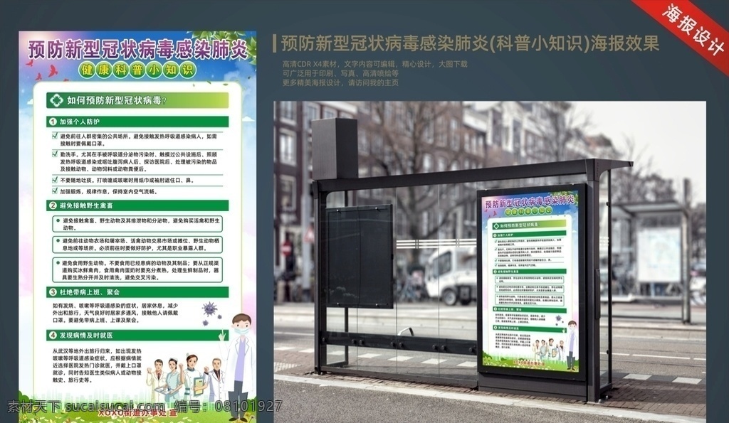预防 新型 冠状 病毒 感染 肺炎 新型冠状病毒 新型病毒肺炎 科普小知识 病毒感染 健康小知识 洗手 海报