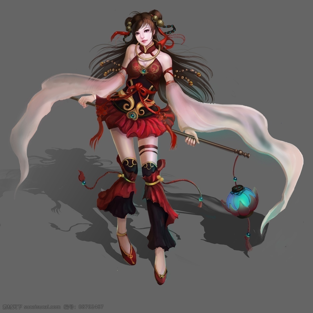 红 裙 少女 烊股倥夭南略 psd源文件