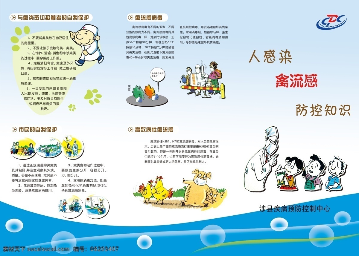 流感 预防 小常识 三折页 疾病防控中心 标志 单页 宣传单 dm宣传单 广告设计模板 源文件