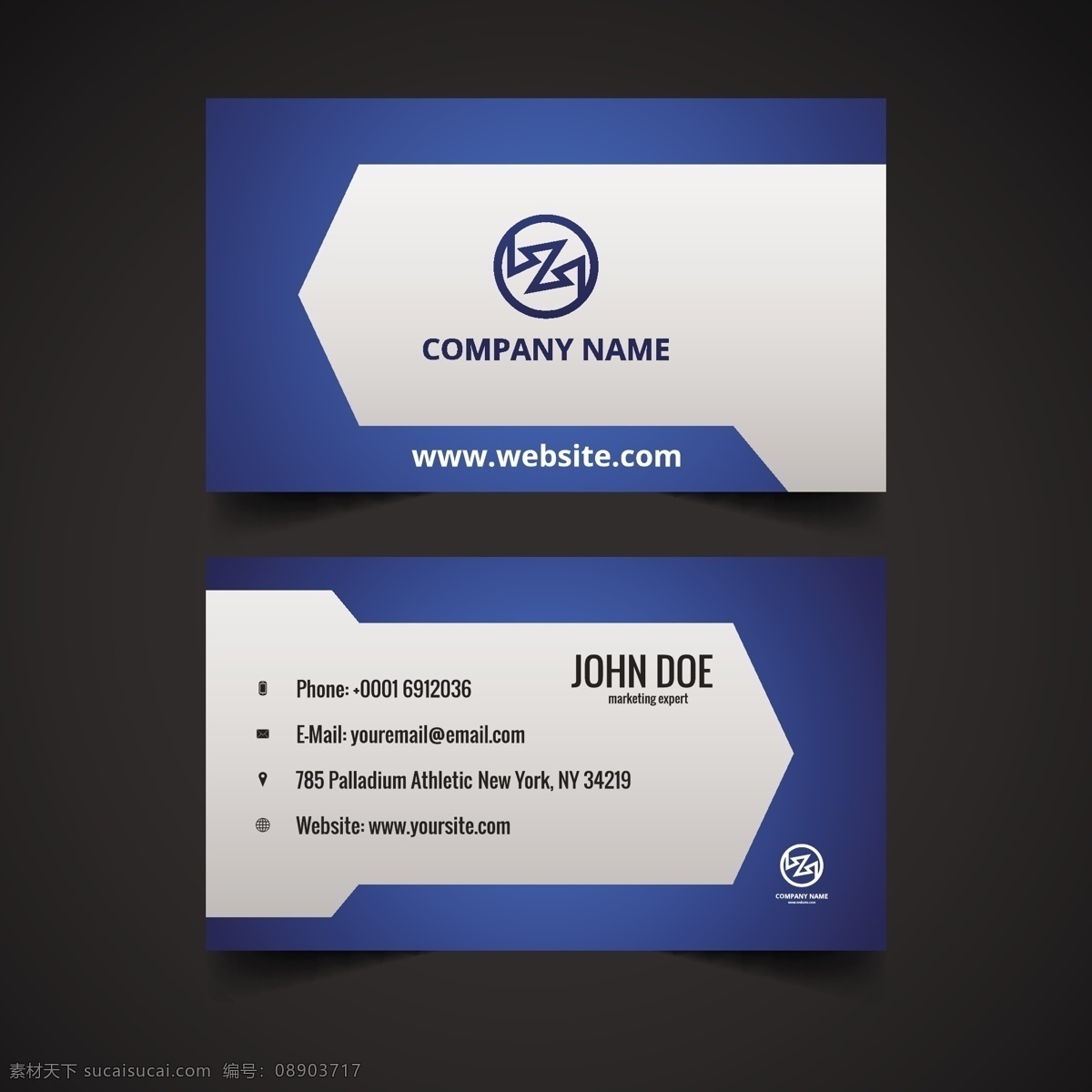 创意 蓝 颜色 名片 标识 商务 抽象 卡片 办公室 模板 蓝色 联系 介绍 公司 抽象标识 现代 文具 企业身份 身份 黑色