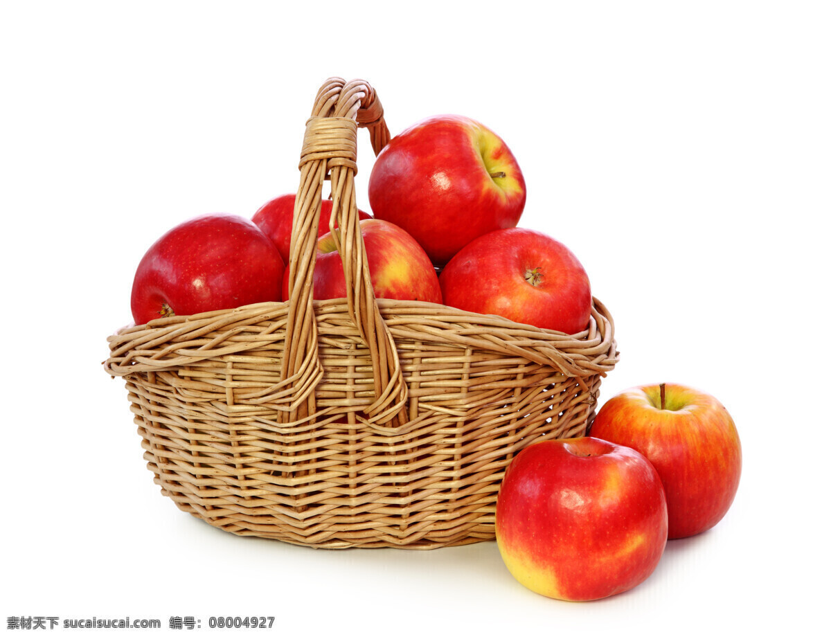 篮子 里 红红 苹果 食物 水果 新鲜的苹果 餐厅美食 苹果图片 餐饮美食
