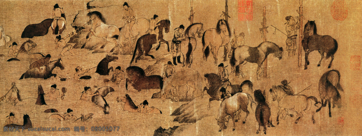 百马图2a 百马图 中国 名画 棕色