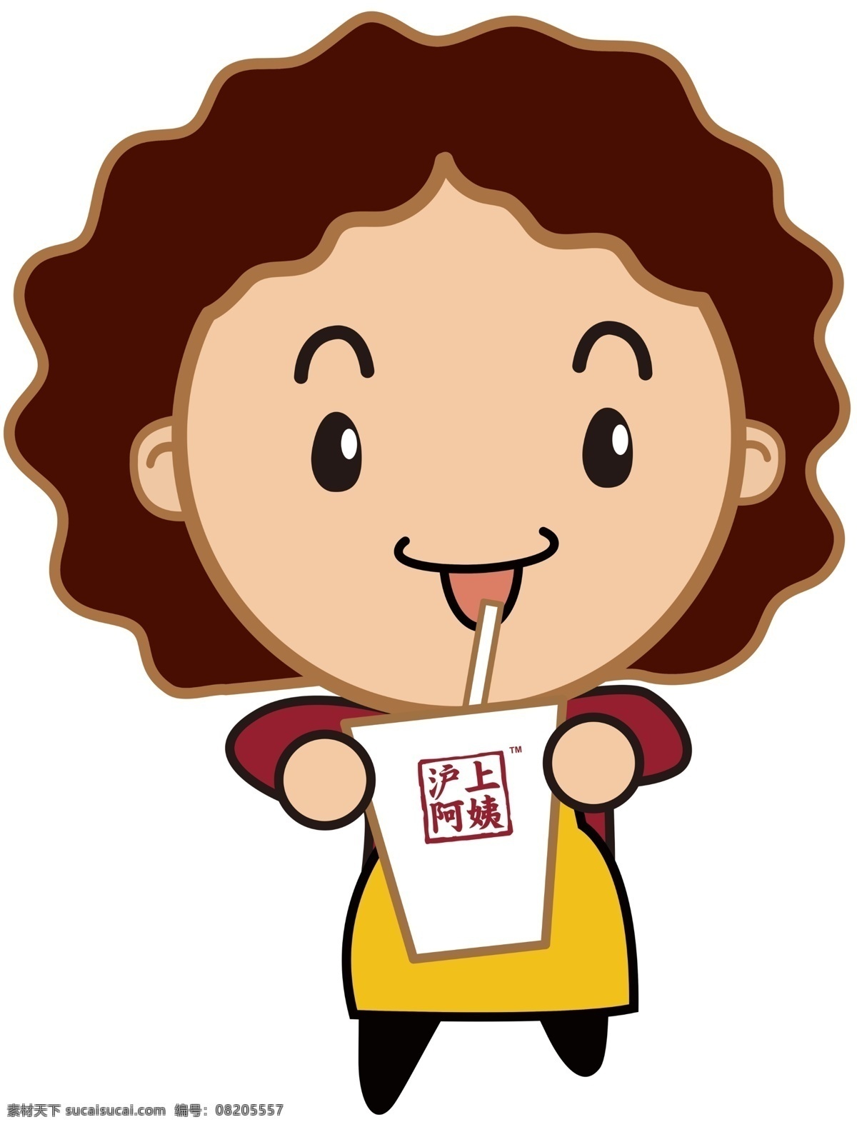 卡通人物 阿姨 卡通 漫画 人 女生 商标 logo 沪上阿姨 分层
