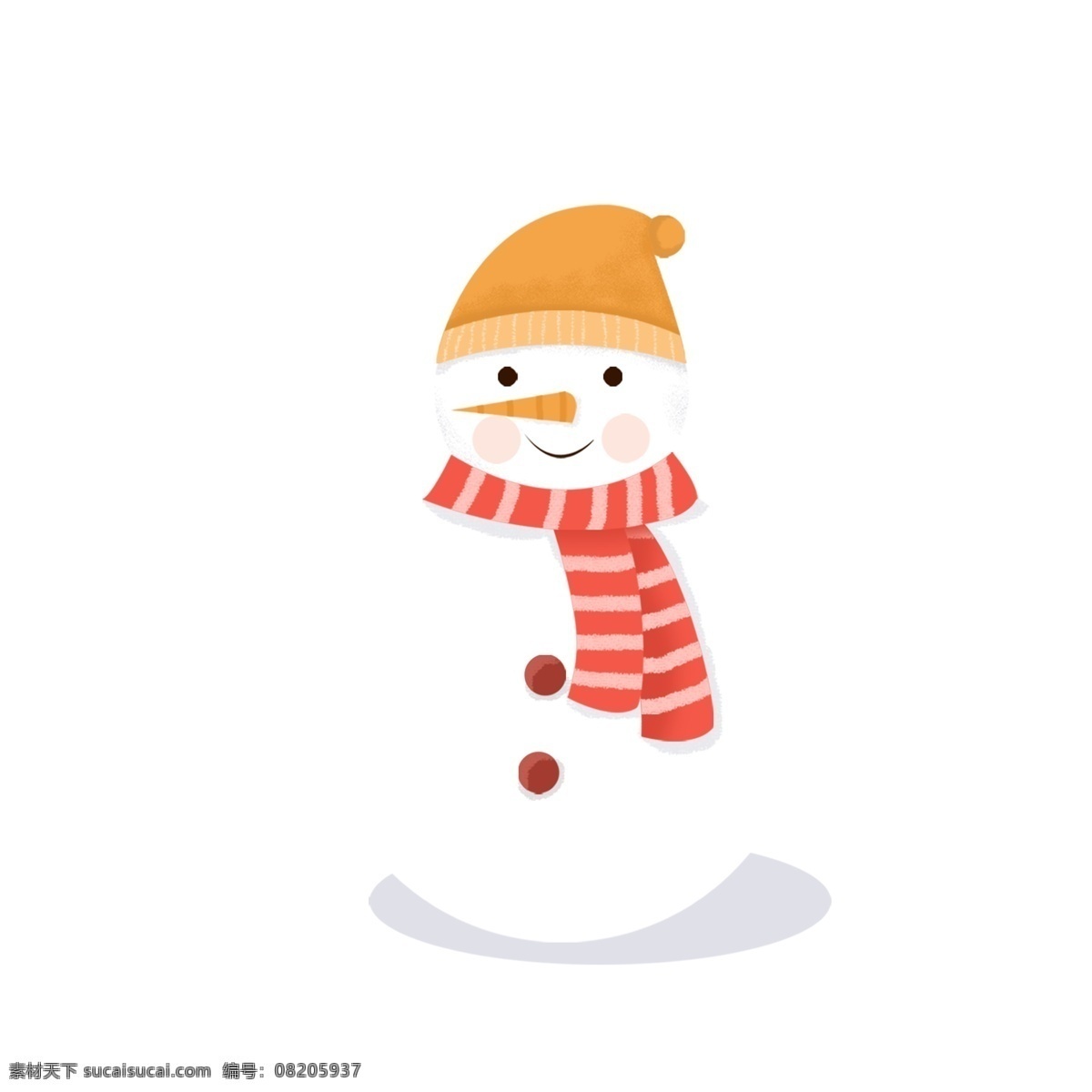 可爱 小 清新 微笑 雪人 商用 元素 唯美 插画 冬季 卡通 立冬 冬至素材