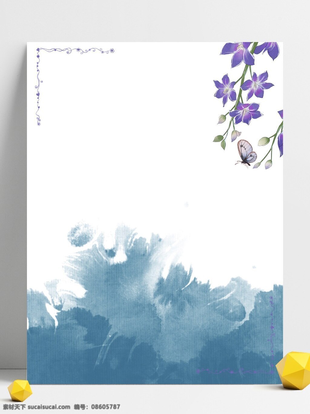 小 清新 石斛 兰 蝴蝶 紫色 蓝色 小清新 石斛兰