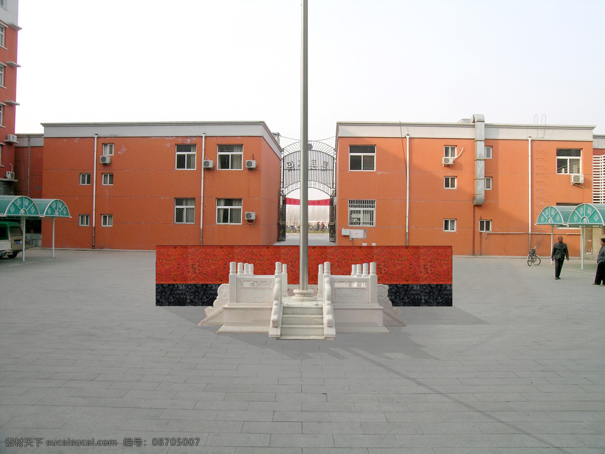 国旗 台 3d设计 3d作品 墙体 设计图库 设计素材 模板下载 国旗台 psd源文件
