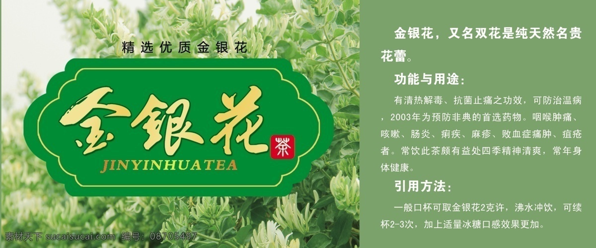 金银花 茶叶 纯天然 预防疾病 绿色