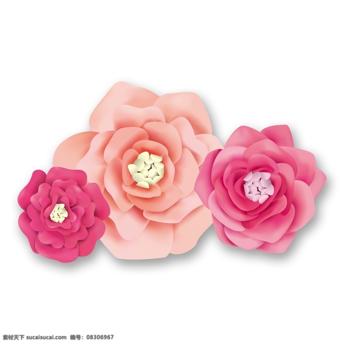 手绘 花卉 透明 卡通素材 花朵 叶子 玫瑰花卉 水彩 免 扣
