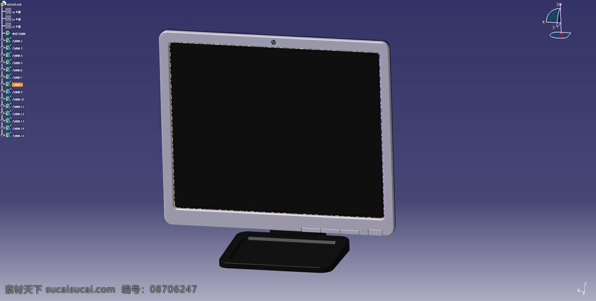 惠普 监护仪 工具 3d模型素材 电器模型