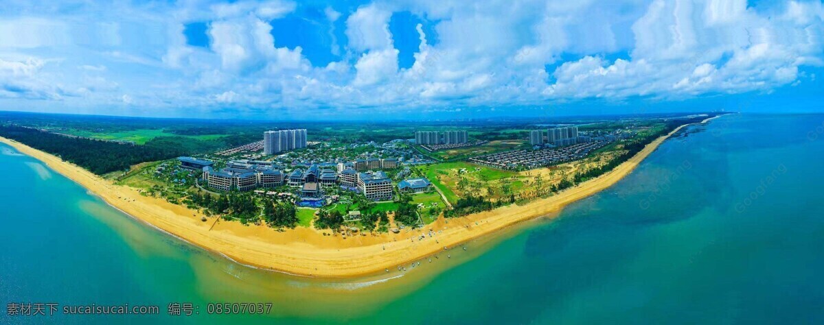 海南 碧桂园 金沙滩 海岸 金色沙滩 度假区 别墅群 树林 草坪 海面 云天 景观 景点 旅游摄影 国内旅游
