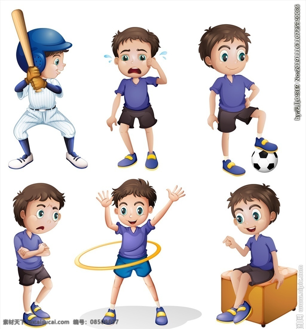 卡通男孩 男孩 儿童 学生 动作 生活 表情 体育 运动 儿童人物素材 健身 足球 卡通儿童 卡通设计