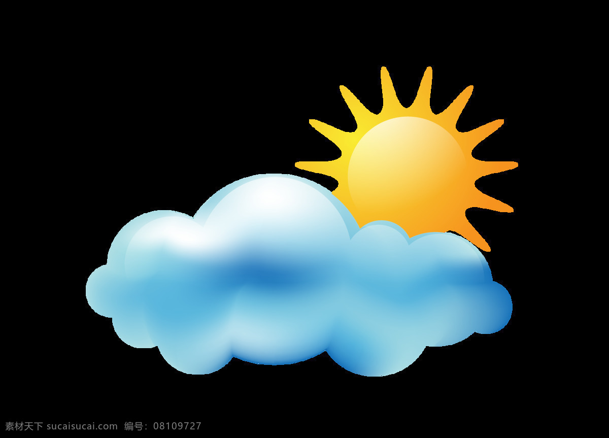 卡通 多云 图案 元素 png元素 免抠元素 天气 透明素材 阳光