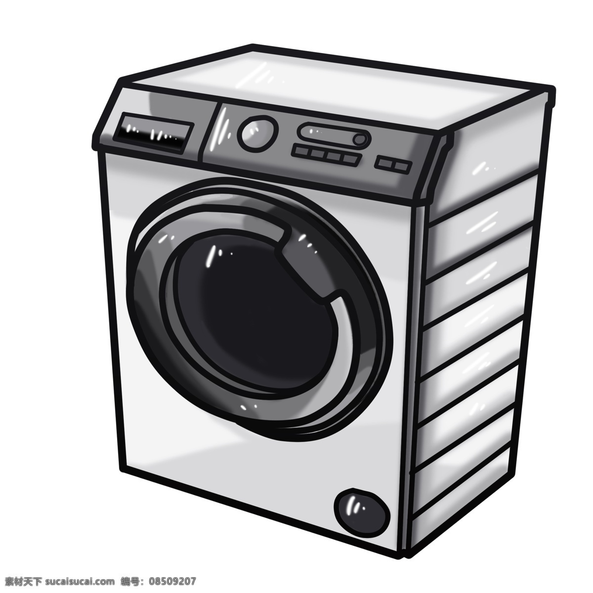 灰色 全自动 洗衣机 插画 灰色洗衣机 旋转洗衣机 智能洗衣机 手绘洗衣机 洗衣服 家电