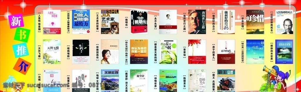 新书推介 新书推荐 展板 模板下载 新书推荐展板 图书馆 红色模板 源文件 展板模板 矢量