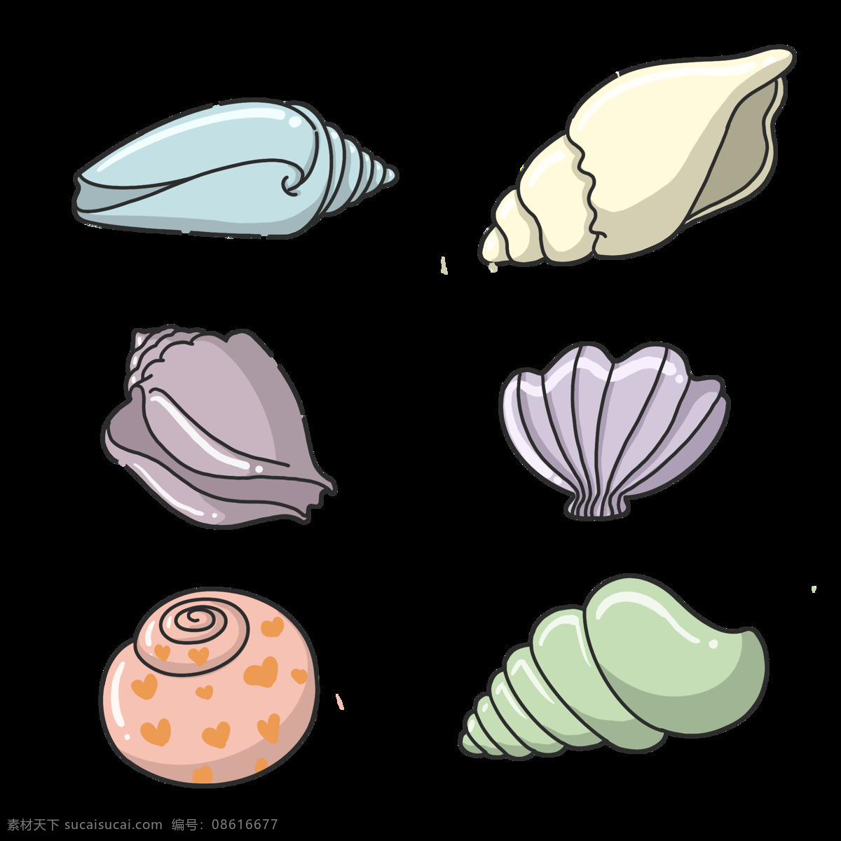 卡通海螺 免抠图 宣传单 海报 设计元素 海螺 卡通 人 动物