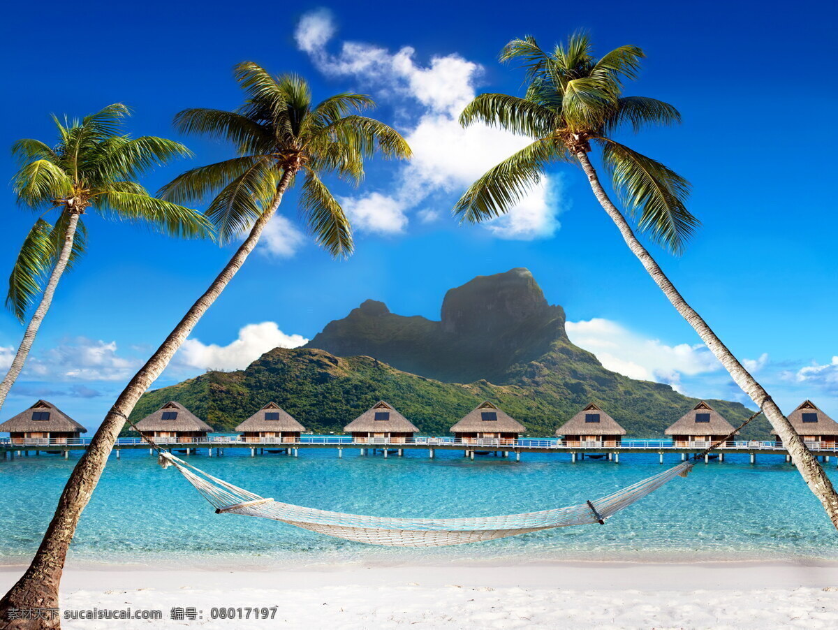 海滩 沙滩 海边 吊床 椰子树 酒店 海洋 热带 大海 海景 休闲 度假 蓝天 白云 旅游 度假村 旅游摄影 国外旅游