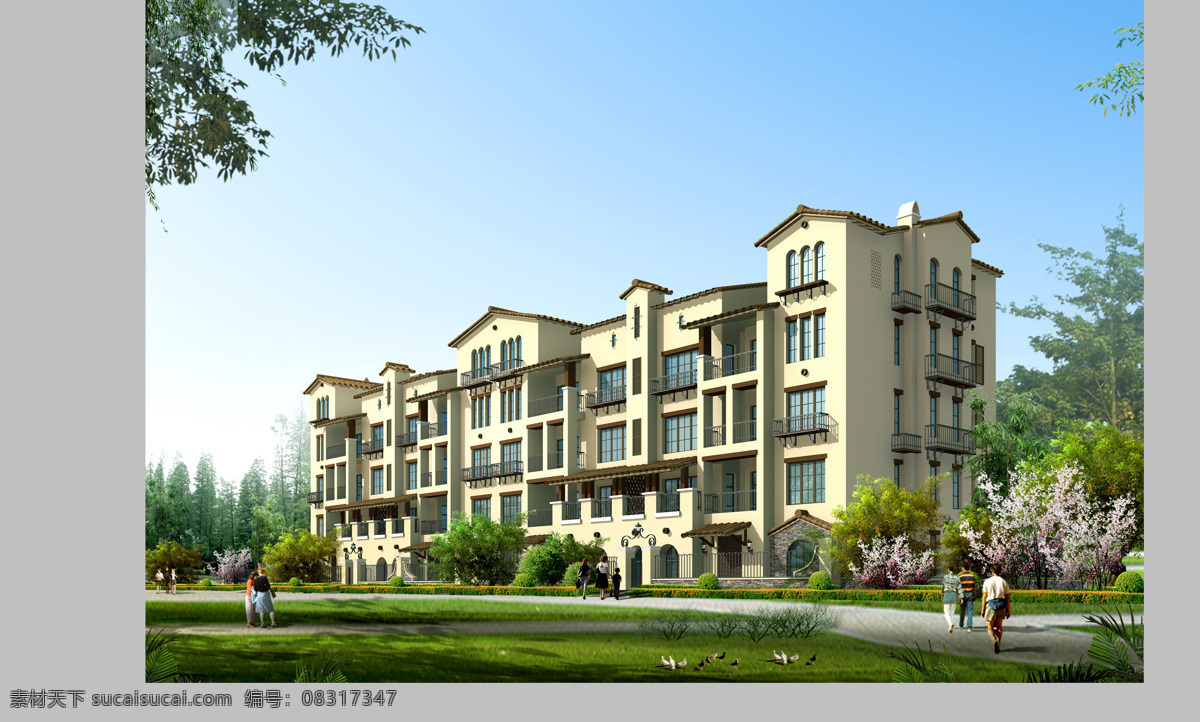 简 欧风 联 排 住宅 建筑 效果图 建筑设计 图纸 简欧风 联排 cad素材 建筑图纸