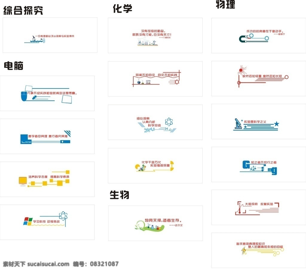 背景墙 教室 后墙 墙壁 图案 科学 生物 地理 化学 物理
