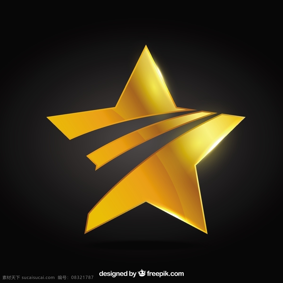 金色星徽 标志 明星 黄金 企业奖 金 徽章 企业形象 身份 黑色