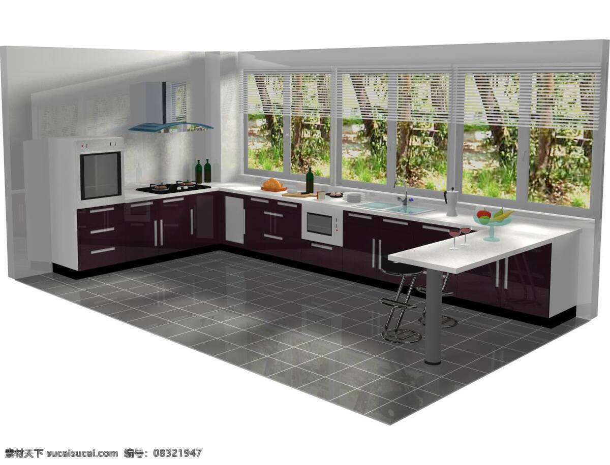厨房 室内 装饰 效果图 设计素材 厨房餐厅 家装设计 建筑装饰 白色