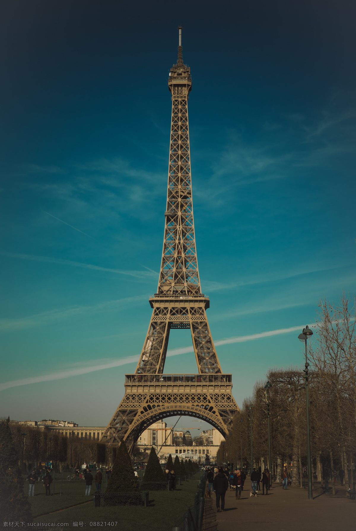 巴黎铁榙 埃菲尔铁塔 eiffel 战神广场 法国地标 法国标志 树 天空 高质量图片 旅游摄影 国外旅游