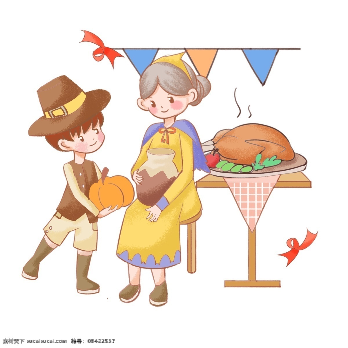 手绘 感恩节 卡通 人物 插画 女孩 小女生 场景 美食 感恩节快乐 贺卡 快乐 女生 板绘 小男孩 男生 可爱男生 手绘男生 家庭 节日快乐
