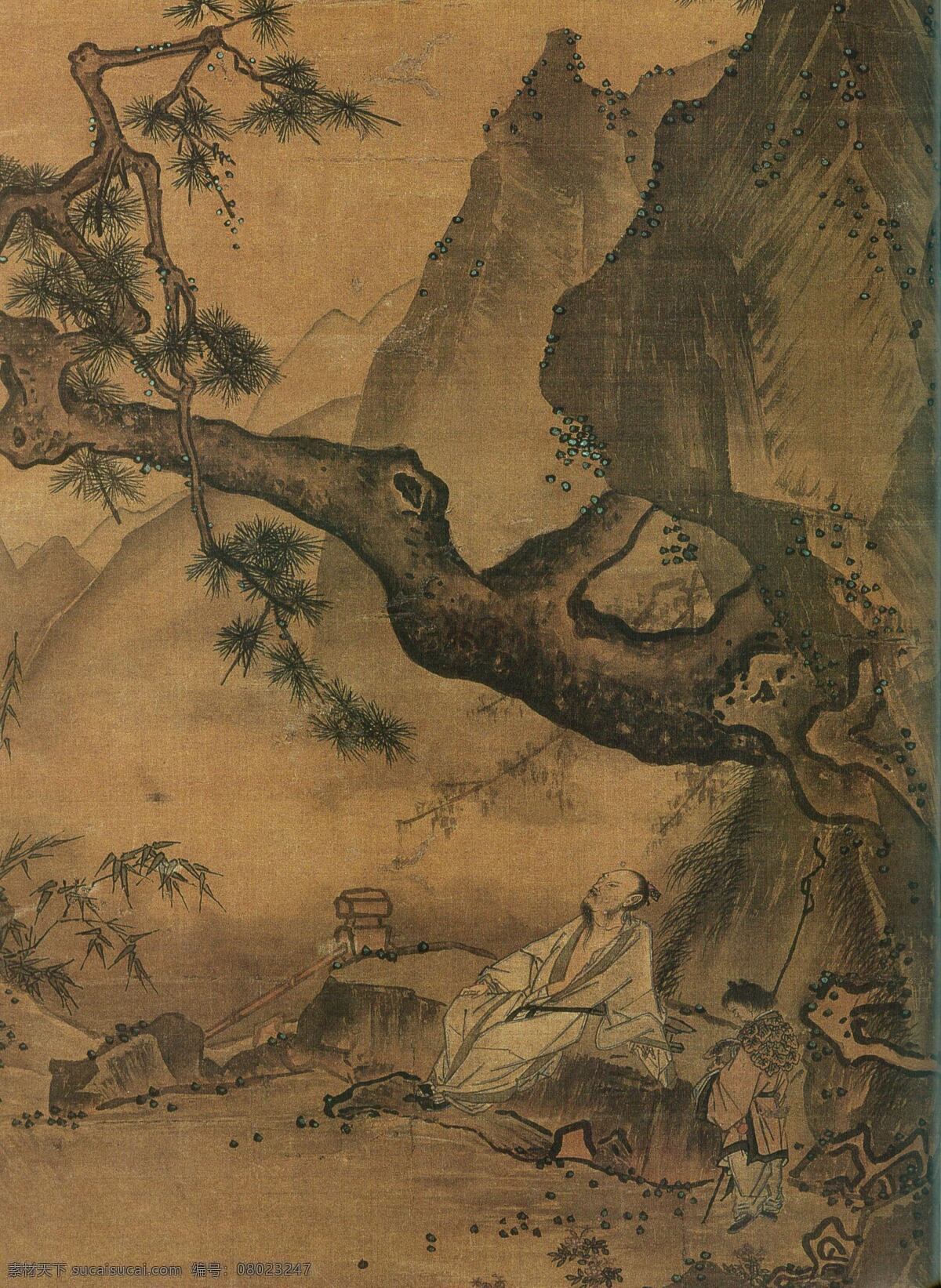 马 远 松涛图轴2 设计素材 山水画篇 中国画篇 书画美术 棕色