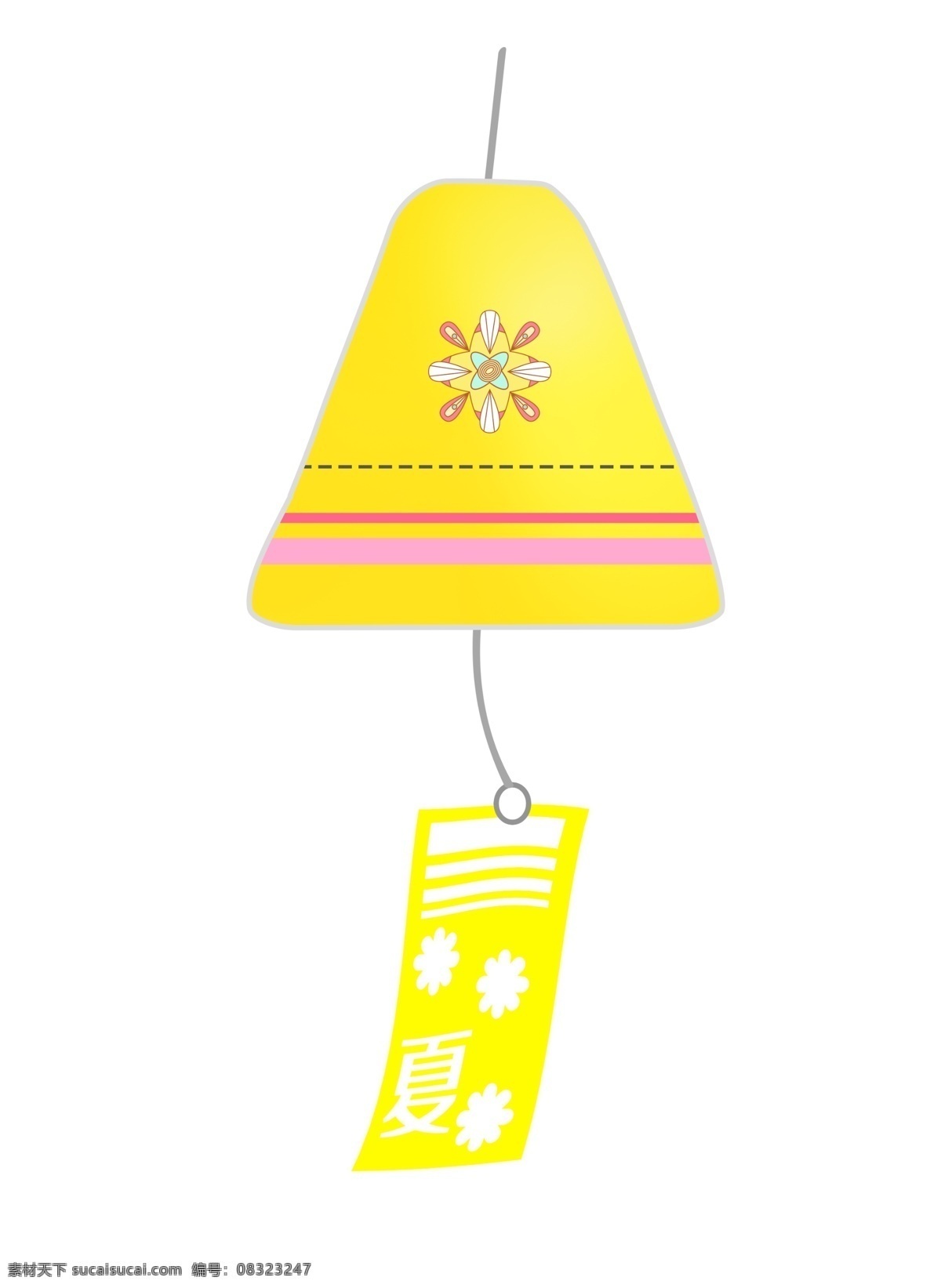 黄色精美风铃 声音 日式 飘动