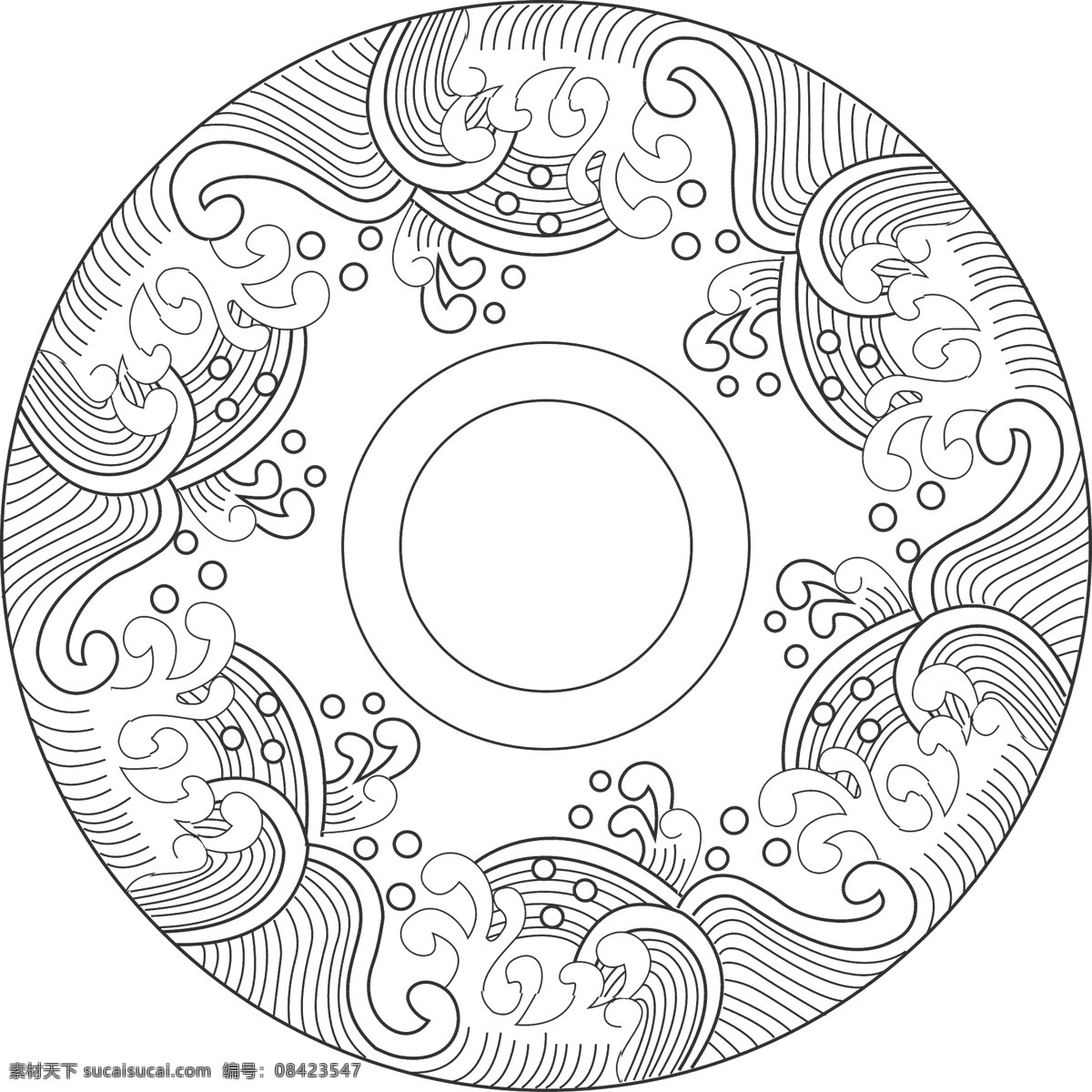 圆形水纹 圆形 波浪 圆形波浪 黑白色 旋转波浪 块 圆 水纹 logo 标志图标 其他图标 文化艺术 传统文化