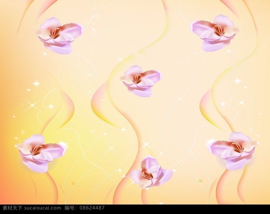 梦幻花纹 花 梦幻 线条 泡泡 星光 矢量 底纹边框 条纹线条 矢量图库