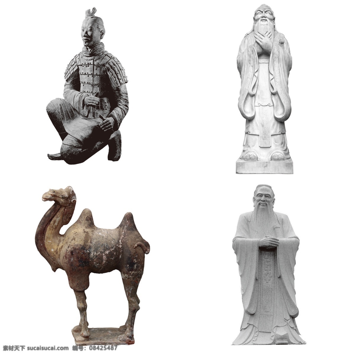 雕塑 兵马俑 孔子 骆驼 秦朝 山东文化 丝绸之路 分层