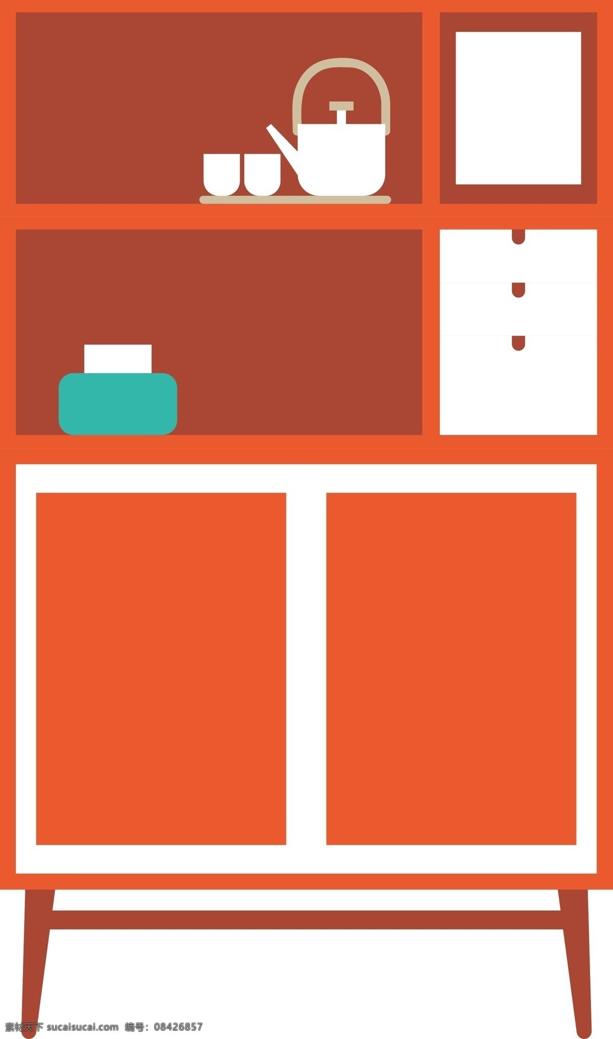 橘 色 柜子 装饰 插画 橘色的柜子 家具柜子 漂亮的柜子 创意柜子 立体柜子 卡通柜子 精美柜子