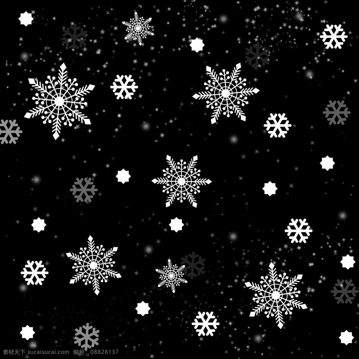 冬季 飘 雪 下雪 手绘 装饰 白色 雪花 浪漫 漂浮 冬天 飘雪