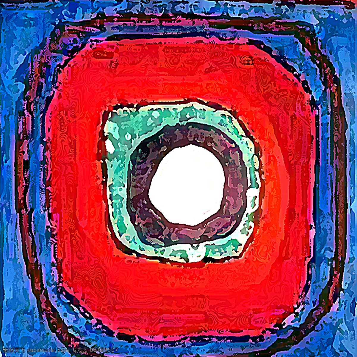 抽象 红色 绘画书法 蓝色 文化艺术 无框画 油画 装饰画 异幻空间 圆圈 家居装饰素材
