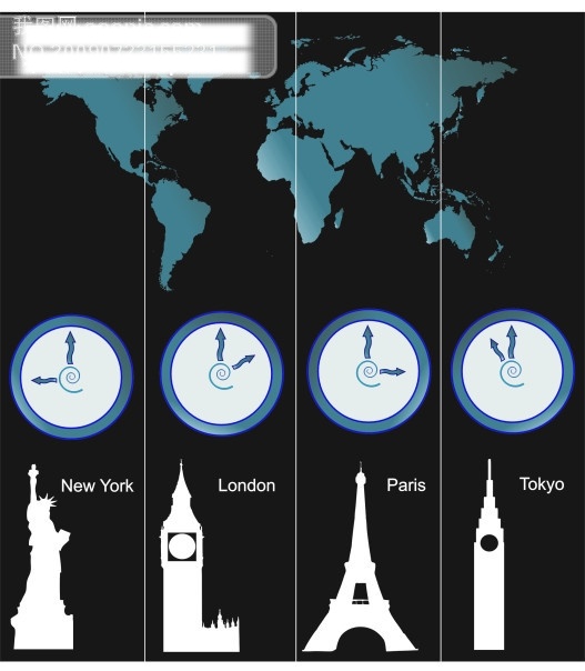 世界 时间 矢量 矢量图 　 地球 建筑 失 量 图 钟 装饰素材 建筑设计