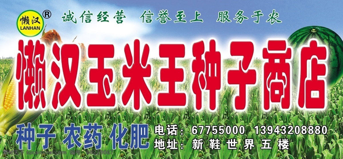 玉米种子商店 蓝天玉米地 玉米图片 西瓜图片 广告设计模板 源文件