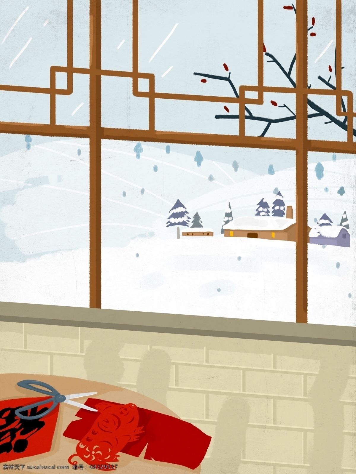 唯美 浪漫 房屋 雪景 背景 冬至素材 冬季 冬至节 冬至背景 卡通 冬至快乐 冬至来了