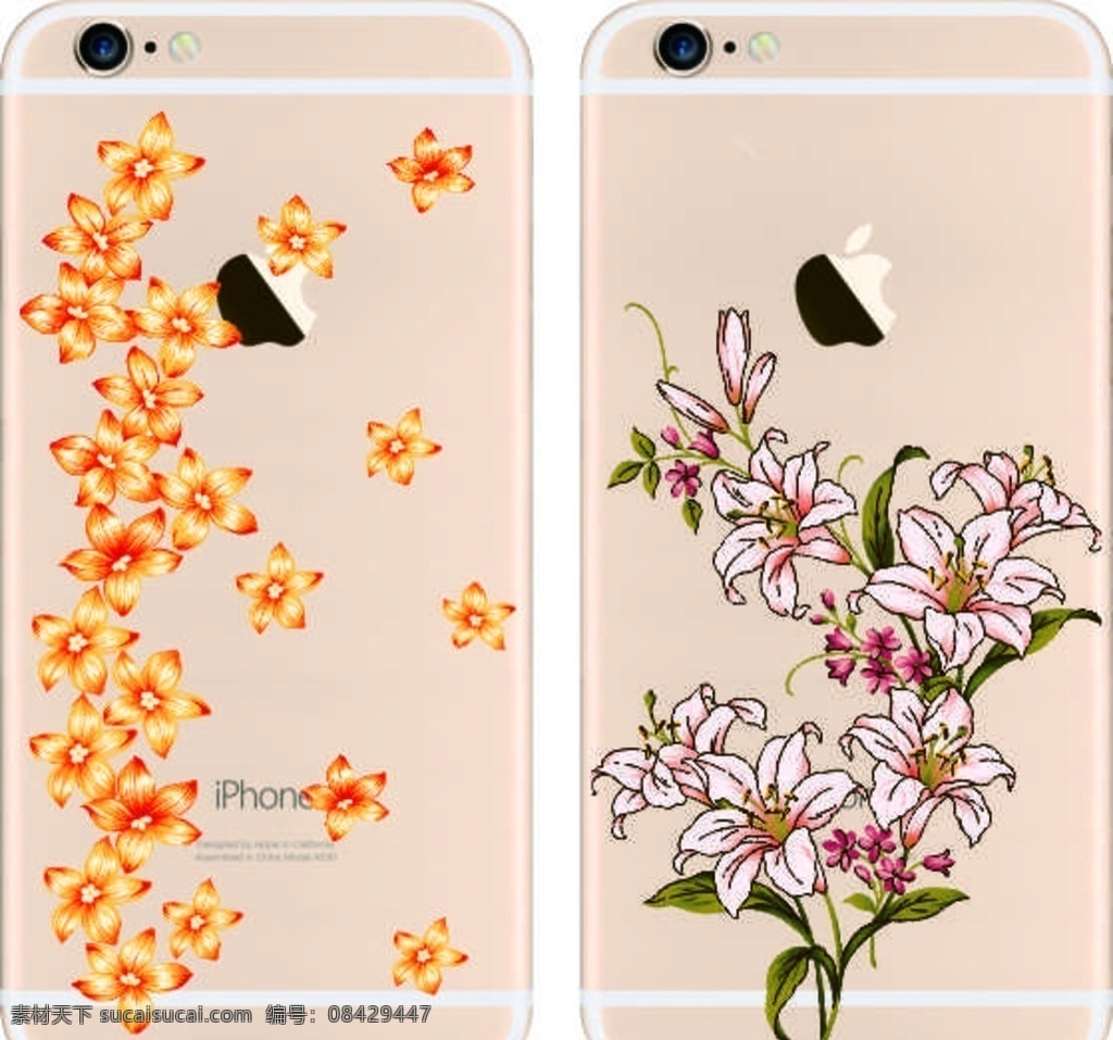 彩绘手机壳 时尚 手机套 彩印 打印 花纹 鲜花 sky 包装设计