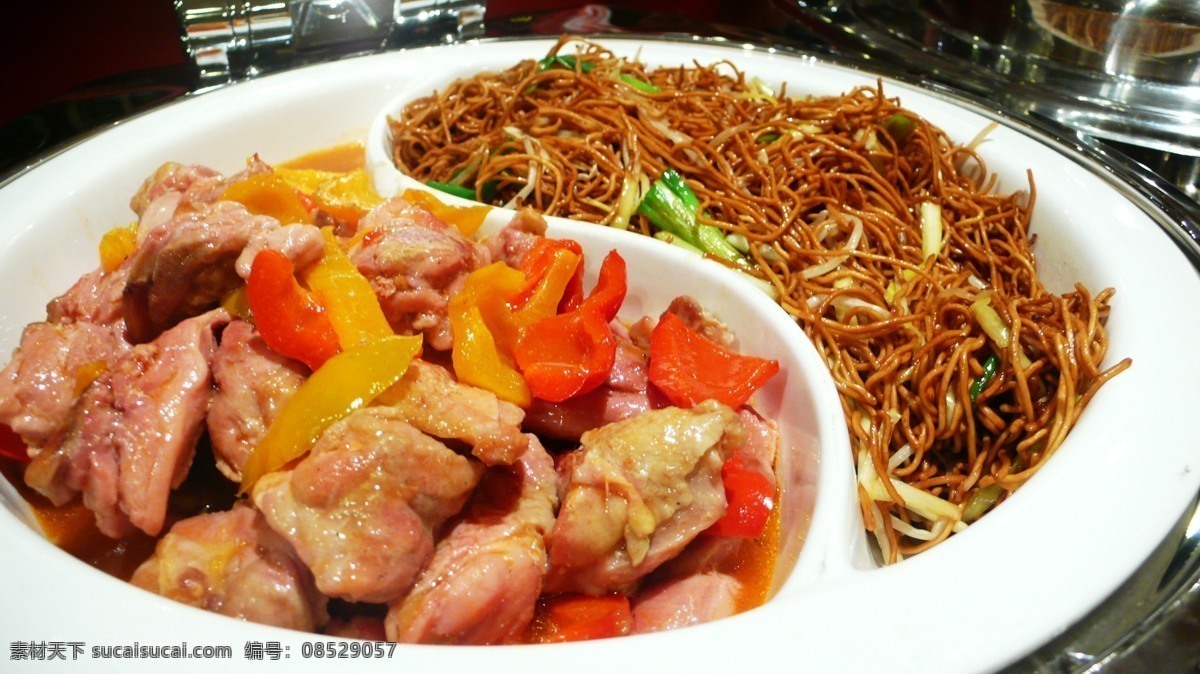 鸡肉 拼 炒面 鸡 拼盘 肉 双拼 干炒 风景 生活 旅游餐饮