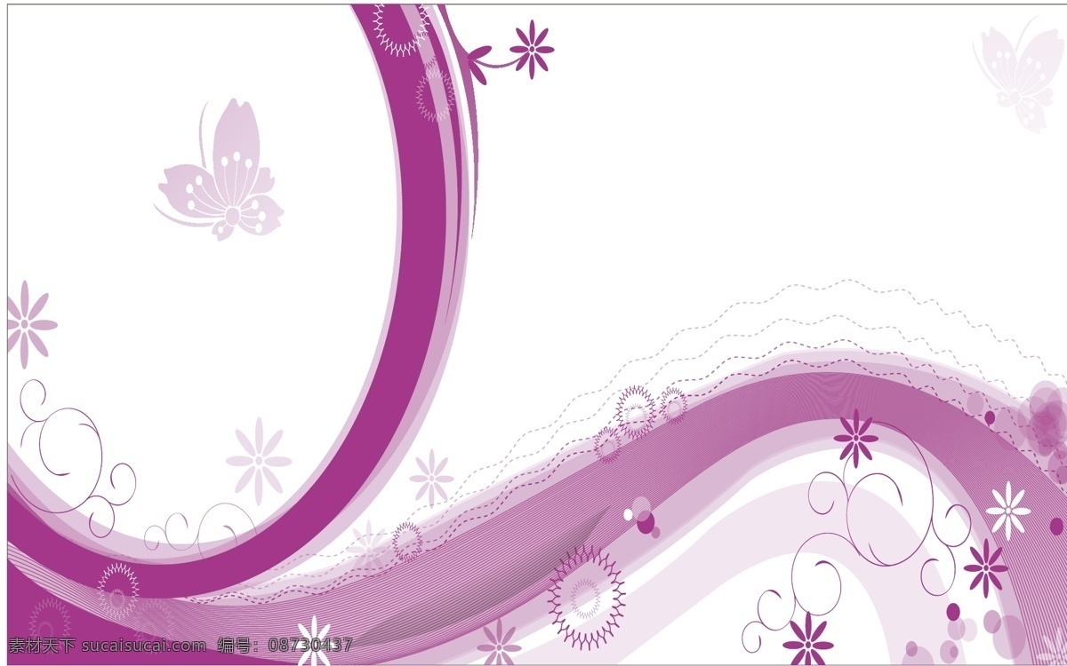 线条免费下载 蝴蝶 花朵 矢量图库 线条 线条移门 移门 移门图案 圆圈 紫色花 矢量