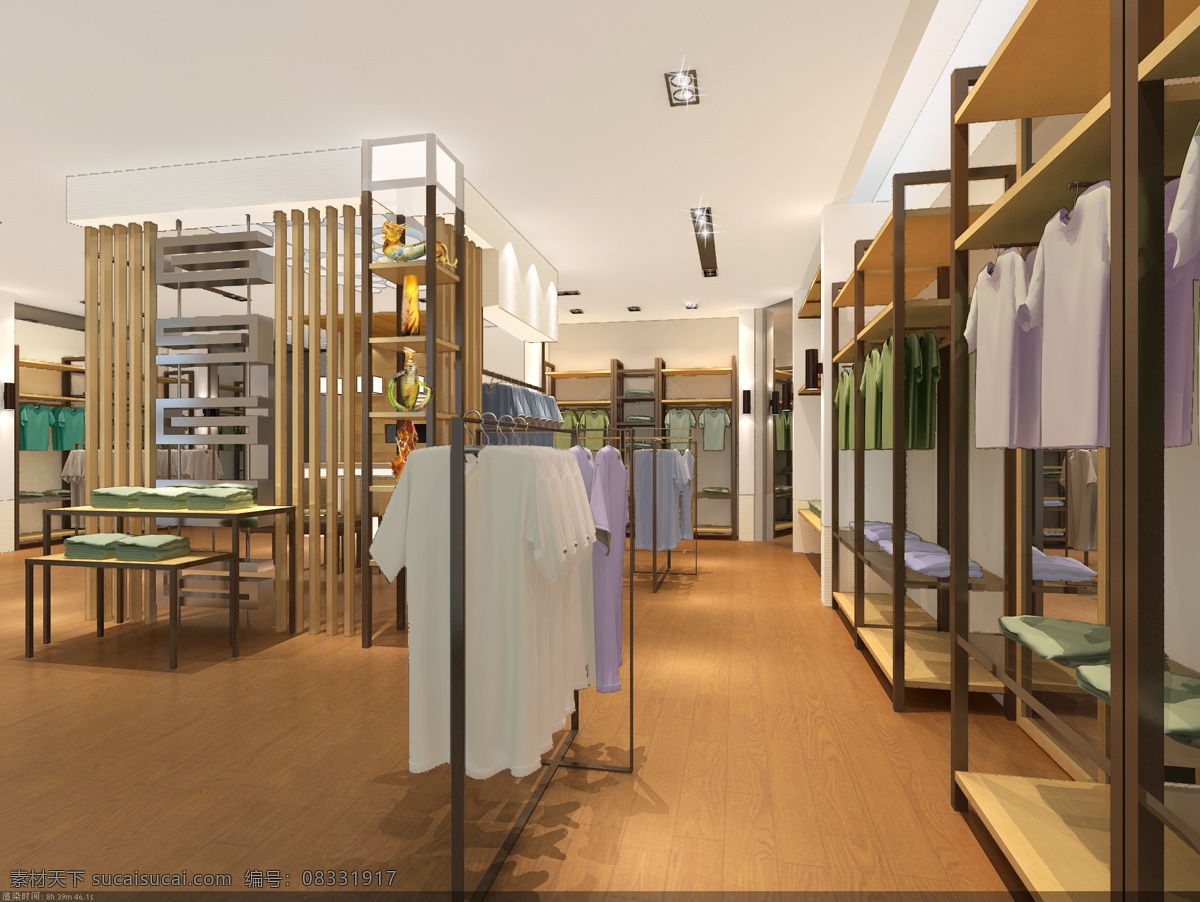 专卖店设计 室内设计 专卖店 衣服 3d 展览设计 环境设计 棕色