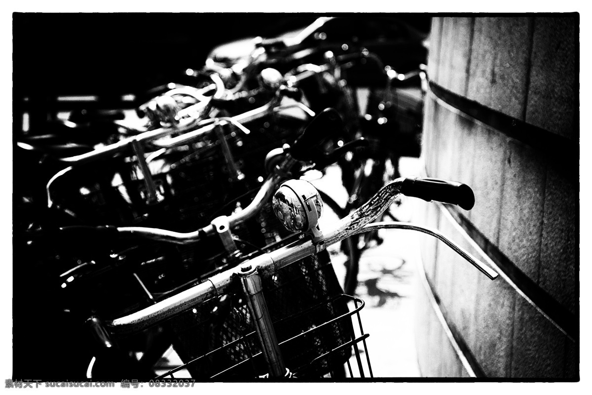 年代 黑白 自行车 旧上海 黑色