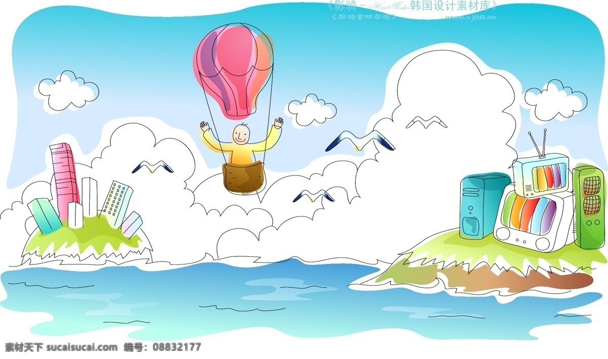 卡通儿童 线条插画 矢量 ai0211 设计素材 插图漫画 矢量图库 白色