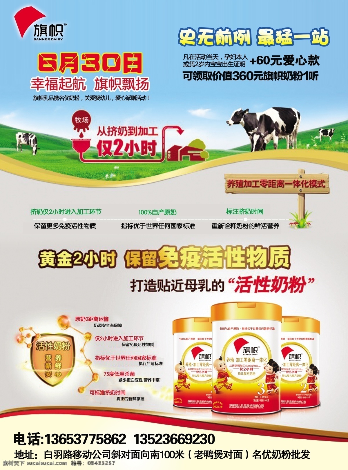 名优奶粉 奶粉店单页 母子 宝宝 旗帜奶粉 奶牛 奶粉 dm宣传单