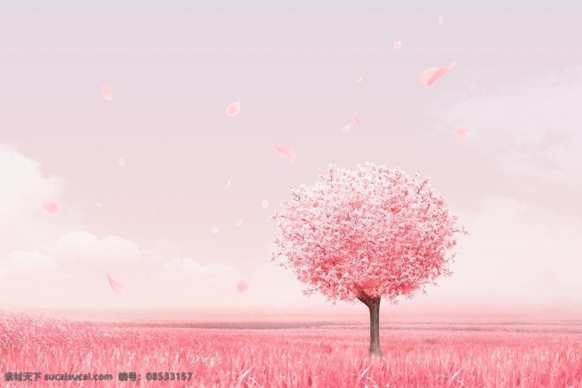 彩绘 古风 桃花 海报 背景 花朵 花卉 梦幻 花瓣 水彩桃花 浪漫桃花节 粉色桃花 桃花园 粉色系
