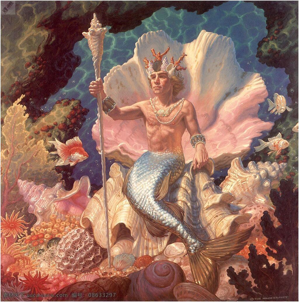 插画 海底世界 绘本 绘本插画 绘画 绘画书法 魔幻 书画 水彩画 童话 人鱼王子 人面鱼身 文化艺术 插画集