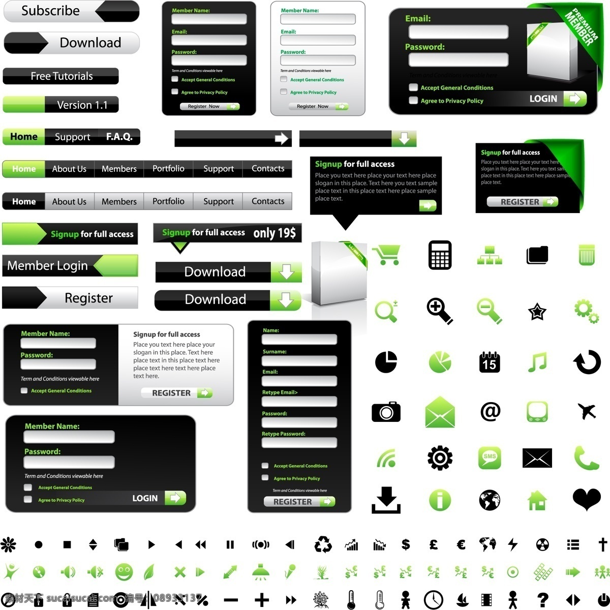 绿色 主题 网页 ui 矢量 矢量图 其他矢量图