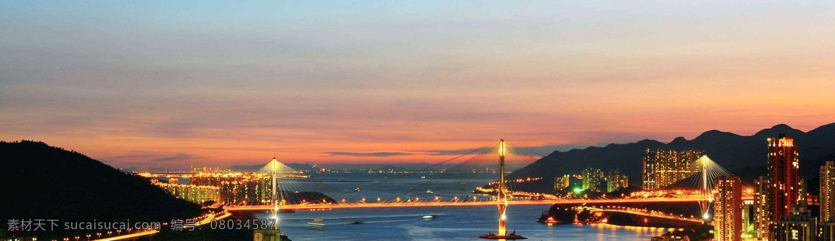 大桥 夜景 banner 创意设计 黑色
