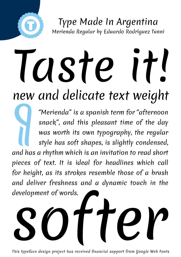 merienda 字体 adobe postscript ttf 爱德华多 tunni 大胆 meriendaregular meriendabold truetype opentype 后记 eot 光学传递函数 psd源文件 艺术字